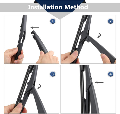 X AUTOHAUX Rear Windshield Wiper Blade Arm Set for Ford Focus MK3 11-18...