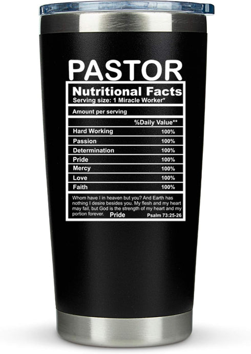 KLUBI Pastor Gift 20 Ounce Travel Coffee Mug Tumbler - Funny Idea for Appreciation, Wife, Faith Based, Birthday - Men and Women...