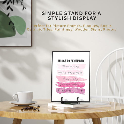 3 Pack 3 Inch Plate Stands for Display - Metal Square Wire Plate Holder Display Stand + Picture Frame Stand Holder Easel for Decorative Plate, Boo...