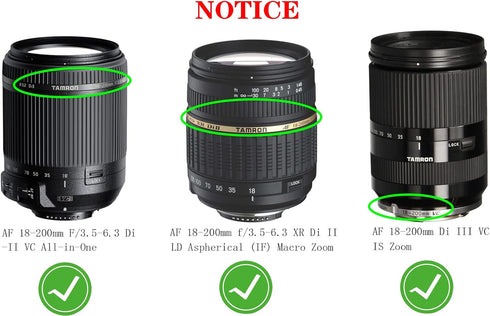 62mm Lens Cap Cover Compatible for Tamron AF 18-200mm F/3.5-6.3 Di-II VC All-in-One,AF 18-200mm f/3.5-6.3 XR Di II LD Aspherical (IF) Macro,HUIPUX...