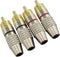 4Pcs RCA Plugs Speaker Plugs, Gold Plated RCA Plug Solderless Male Plug Screws Audio Video in-Line Jack Cable Connector Adapter 2Pcs Black and 2Pc...