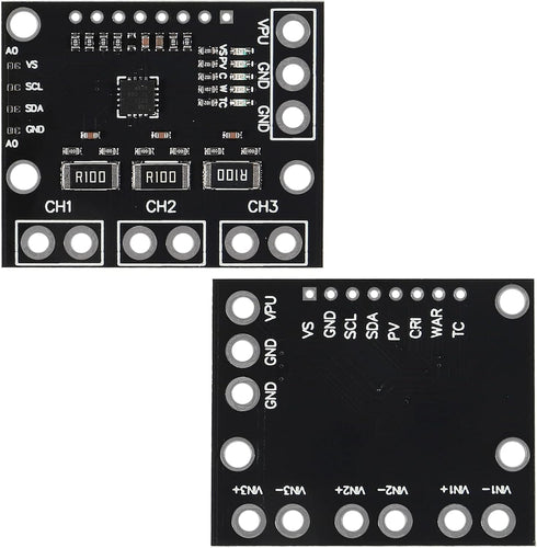 DIANN 2pcs I2C INA3221 Triple-Channel Shunt Current Voltage Monitor Sensor Re INA219 Module with Cable (Black)...