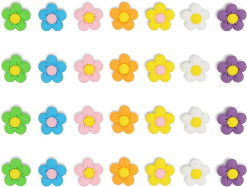 28 Pieces Pack, Flowers Shoes Charms Decorations Different No-Repeat Accessories Wristband Bracelet Girls Boys Teens Kids Birthday Party Favor Gif...