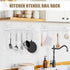 Kitchen Utensil Rack Wall Mount, White Adhesive Kitchen Utensil Hanger No Drilling Kitchen Utensil Holder Space Saving Kitchen Wall Hooks for Kitc...