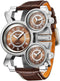 1167 Military Army Sport Wrist Watch 3 Analog Dials Coffee Mens Watch...