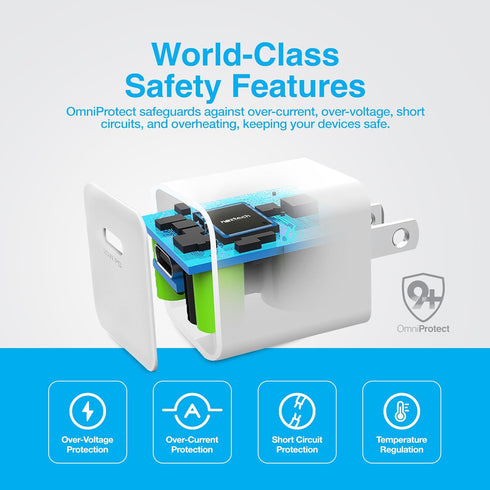 20W USB-C Fast Wall Charger Mini Compact Portable Power Delivery Charging Adapter Block Compatible for iPhone 15/14/13 Galaxy S24/S22 & More - Whi...