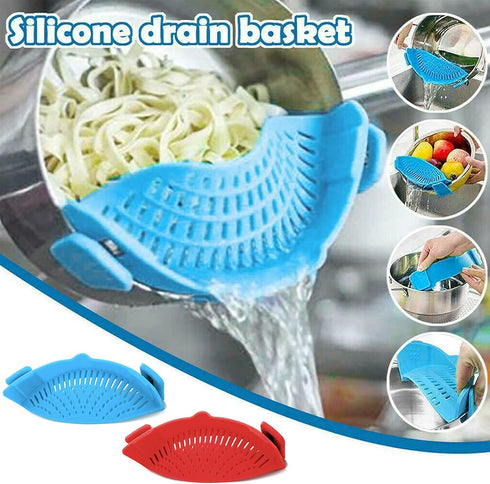 2 Pcs Clip on Strainers, Pot Strainer for Pasta Meat Vegetables Fruit, Silicone Strainer - Fit All Pots and Bowls....