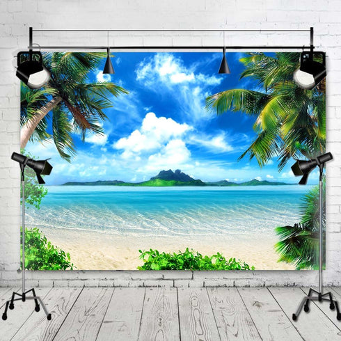 Art Studio Beach Photography Backdrops Ocean Photo Booth Wedding Party Decoration Background Studio Props Vinyl 7x5ft...