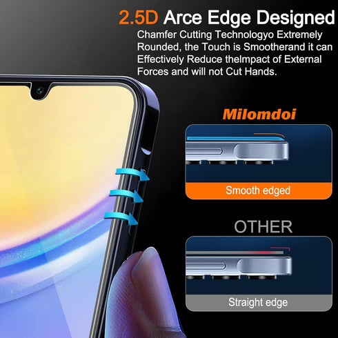 Milomdoi 3 Pack Screen Protector for Samsung Galaxy A15 5G with 3 Pack Tempered Glass Camera Lens Protector, Ultra 9H Accessories, Case Friendly, ...