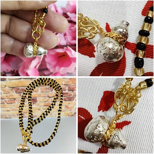 Heavens Tvcz Gourd Calabash Pendant White and Gold Lucky Jewelry Ornament Good Power for Women Charms and Necklace Beads Good Fortune Wealth Healt...