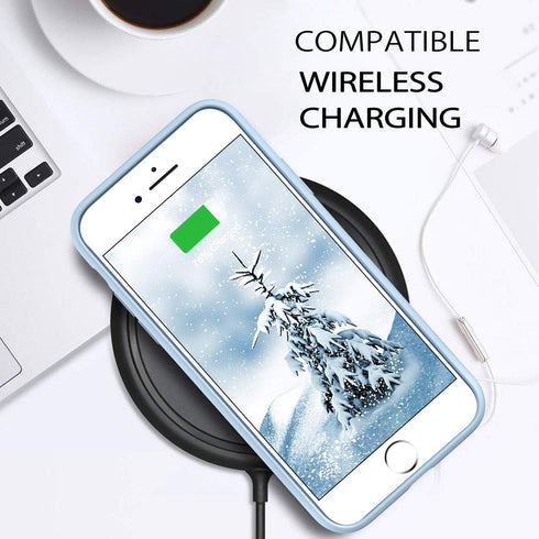 DUEDUE for iPhone SE 2022/2020 Case,iPhone 8/7 Case,Liquid Silicone Soft Gel Rubber Slim Cover with Microfiber Cloth Lining Cushion Shockproof Ful...