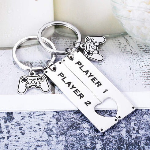 AMBREGRISSUN Boyfriend Gifts from Girlfriend Funny Gamer Matching Keychain for Gamer Boyfriend Couple Keyring Valentine...