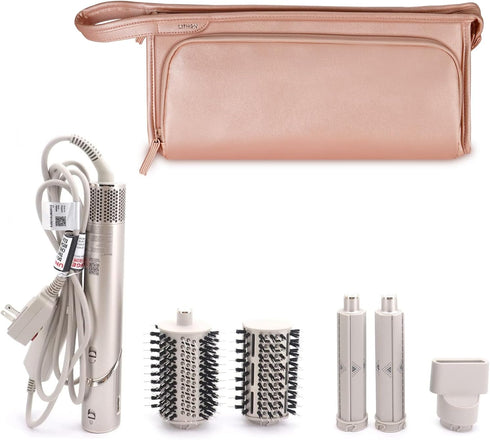 SITHON Travel Carrying Case for Dyson Airwrap Styler/Shark Speedstyle Flexstyle, PU Leather Water Resistant Storage Organizer Bag with Pocket for ...