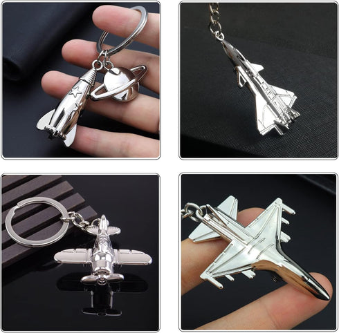 9pcs Airplane Keychain Set Spacecraft Aircraft Airliner Fighter Plane Model Creative Key Ring Gift for Aviation Enthusiast Pilot Aviator...