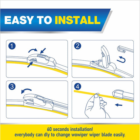 5 PLUS® Isolate 2-IN-1 Water Repellent Windshield Wiper Blades,26 and 22 inch Windshield Wiper Blades, OEM Quality Premium All-Season Wiper Blades...