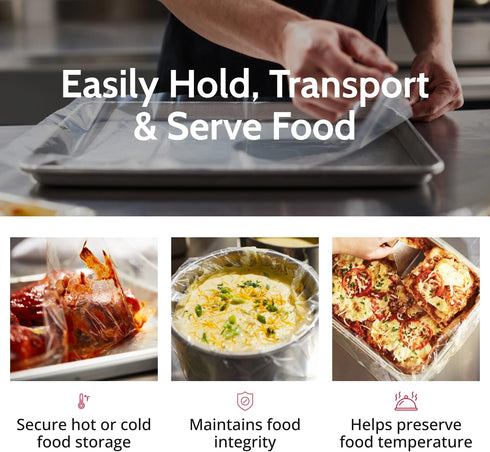 PanSaver Hotel Clear Pan Liners for Easy Clean Up - Disposable Buffet Pan Liners, Ovenable up to 400F (Half Pan Liner - 12.5 x 5.5 in)...
