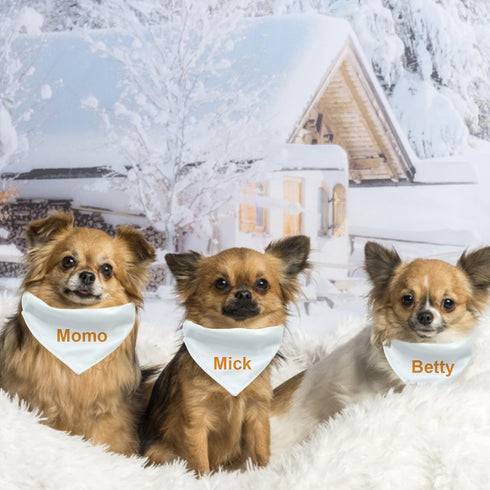 Dog Bandana Collar, 4 PCS White Triangle Dog Bandana with Adjustable Buckle Sublimation Blank DIY Dog Bandanas for Dogs and Cats, S...