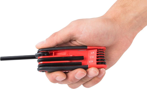 Steelman Portable Folding Hex Key Wrench Multi-Tool Standard (SAE), Set Includes 5/64, 3/32, 7/64, 1/8, 9/64, 5/32, 3/16, 7/32, 1/4-Inch, Chamfere...