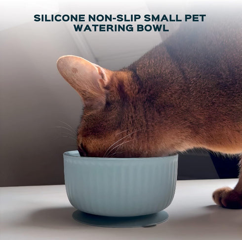 Cat Bowls with Suction Cup 13 Oz — Elevated Silicone Pet Dish with Non-Slip Bottom for Dry Food, Wet Food and Water (Soft pink)...