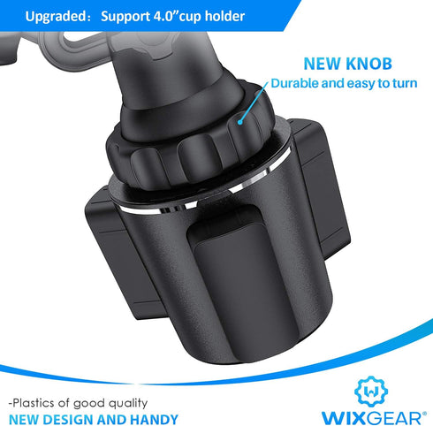WixGear Magnetic Cup Holder Phone Mount, Extendable Arm Universal Car Cup Holder Adjustable Base Automobile Cup Holder Smart Phone Cradle Car Moun...