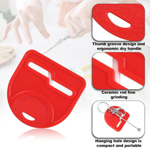 2pcs Scissor Sharpener Tool, Handheld Small Sharpening Scissors Tool Fabric Hair Scissors Sharpener Scissors Sharpening Accessories for Repair Qui...