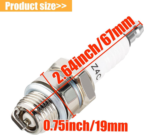 Spark Plug Compatible with Z4C 49cc 50cc 66cc 70cc 80cc 2-Stroke Engine Motorized Bicycle Moped Scooter Yamaha JOG50 90 ZX50 Suzuki AG100 QJ50 DX1...