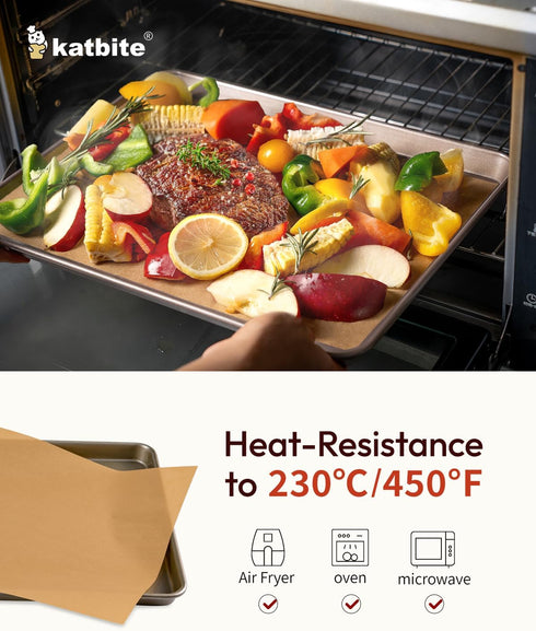 Katbite 200Pcs 9x13 inch Heavy Duty Unbleached Parchment Paper, Parchment Paper Sheets for Baking Cookies, Cooking, Frying, Air Fryer, Grilling Ra...