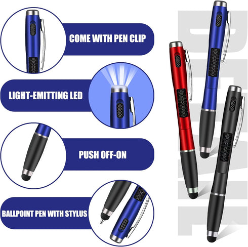 5 Pcs Stylus Pens with Light Tip 3-in-1 Multi-Function Capacitive Pen with LED Flashlight for Homes Offices Schools Writing in The Dark (5)...