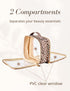Clear Leopard Travel Makeup Bag Transparent Cosmetic Pouch Portable Toiletry Bags Two Compartments Cosmetic Bag with Handle Nylon and PVC Make up ...