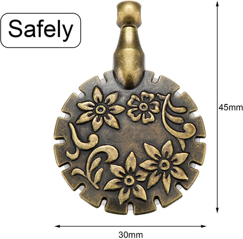 2 Pieces Yarn Cutter Pendants Antique Gold Silver Metal Thread Cutter Pendant Round Shape Yarn Cutter Pendant for DIY Sewing Tools (Antique Gold, ...