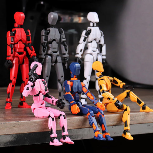 T13 Action Figure,Dummy 13 Action Figure Lucky 13 Action Figure 3D Printed Multi-Jointed Movable, Nova 13 Action Figure Toy (Black+Red)...