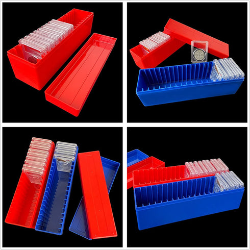 Ettonsun Plastic Coin Storage Box Case for 20 Slab Coin Holders Fit for PCGS NGC PCCB PMGab Coin Holders (Blue)...
