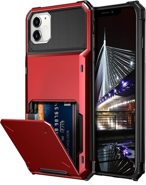 Vofolen Case for iPhone 11 Case Wallet 4-Card Holder ID Slot Flip Door Hidden Pocket Anti-Scratch Dual Layer Hybrid TPU Bumper Armor Protective Ha...