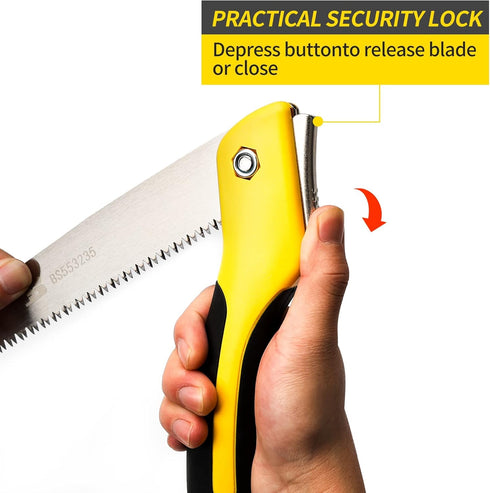 Folding Saw 10-Inch SK5 Blade Heavy Duty Portable Foldable Hand Pruning Saw Triple-bevel Razor Teeth for Camping Pruning Trimming Gardening Woodwo...
