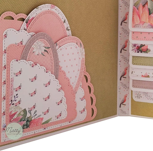 Matty’s Crafting Joy Stitched Nesting Corner Pocket Die Cut Set of 4, Scallop Dies, Large Nested Metal Cutting Dies for Card Making, Albums, Journ...