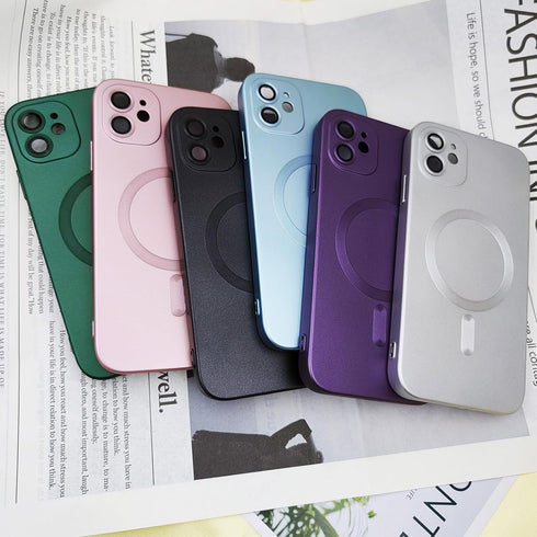 Magnetic Case for iPhone 11 Phone Case for Women/Men, Shockproof Matte Luxury Soft Metallic Luster Design with Full Camera Lens Protector, Compati...