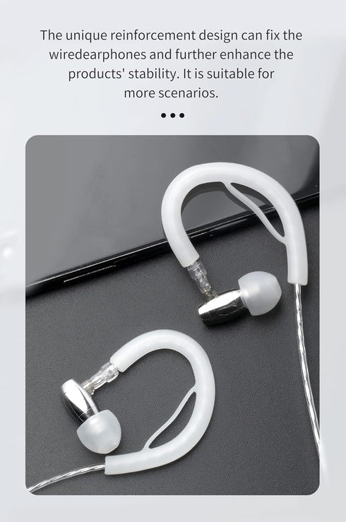 keephifi Earphone Round Reinforced Headphones Sports Ear Hook Used for Headphones and Headsets with Straight Cable, Earhook Cable, or Mask (Clear*...