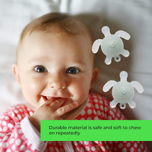 Turtle teether (Pink) Silicone Baby Teether Toy - Animal Turtle Teething Relief Toy for Babies, Toddlers, Infants, Girls & Boys - Baby Chew Toy - ...
