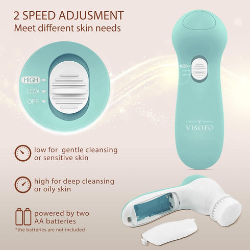 Face Scrubber | Facial Cleansing Brush Exfoliator Skin Care Products Beauty Products Powered Electric Wash Exfoliating Spin Cleanser Cleaning Scru...