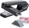 Deli/EZWORK Swing-Arm Swivel Stapler, 25 Sheets Capacity, 360 Degree Rotate Desk Staplers with 1000 Staples for Booklet or Book Binding, Black...