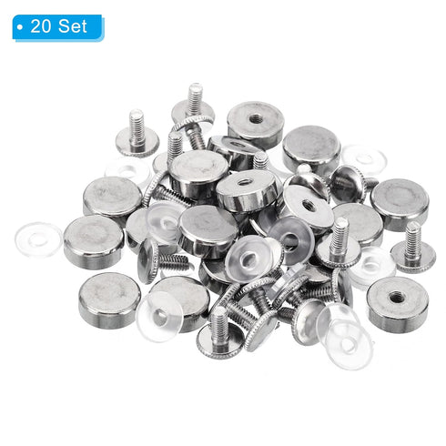 PATIKIL M4x12 Standoff Screws with Spacers, 20 Pack Wall Mounting Hardware Thumb Screw Fasteners for Acrylic Glass Signs Mirrors, Silver Tone 12mm...