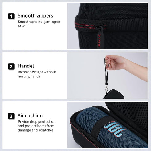 EVA Hard Case for JBL Flip 6 Flip 5 Waterproof Portable Bluetooth Speaker, Fit for JBL Flip 4 Premium Travel Protecrive Carrying Storage Bag(Black...