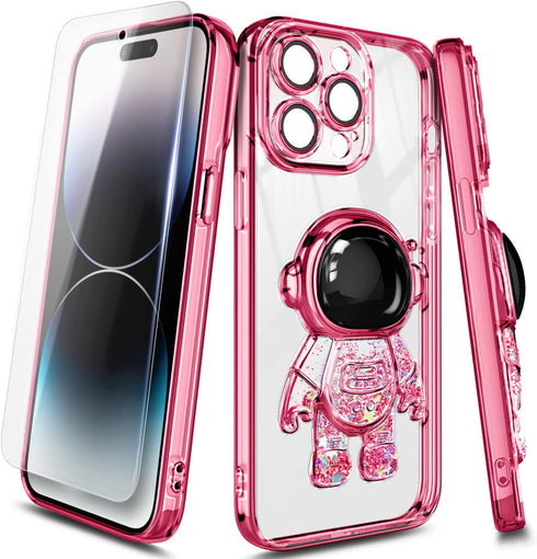 NGB Supremacy Compatible with iPhone 11 Pro Max Case (6.5 inch) with Tempered Glass Screen Protector/Wrist Strap, Liquid Floating Glitter Girls Wo...