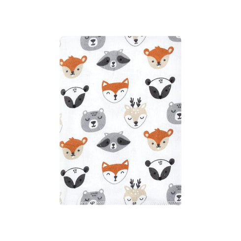 Hudson Baby Unisex Baby Cotton Flannel Burp Cloths Bundle, Woodland Faces, One Size...