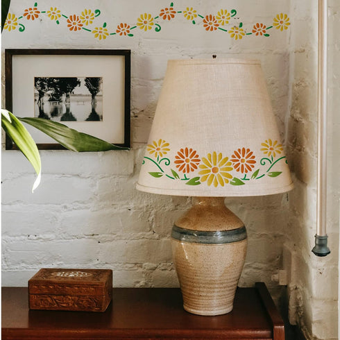 FINGERINSPIRE Daisy Chain Stencils 11.8x11.8inch Reusable Daisy Drawing Stencil DIY Craft Blooming Daisy Flower Painting Template Plant Stencil fo...