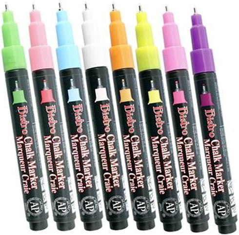Uchida of America Extra Fine Tip Bistro Chalk Marker Set, Multiple 4 Pack...