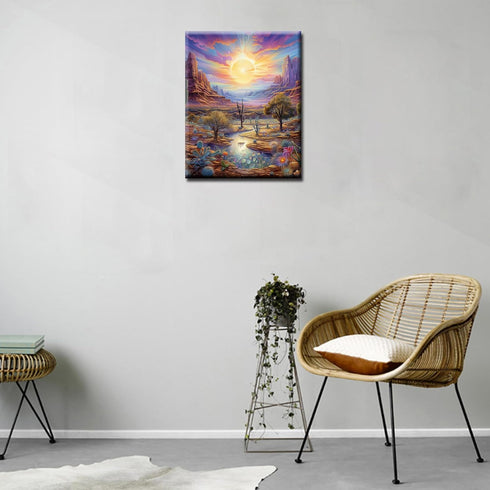 Arizona Desert Paint by Numbers Kits with Brushes Tropical Succulent Plant Acrylic Oil Painting for Adults Kids Mountain Landscape Pictures Kitche...