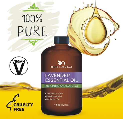 Lavender Essential Oil - Huge 4 FL OZ - 100% Pure & Natural – Premium Natural Oil with Glass Dropper Essential Oil...
