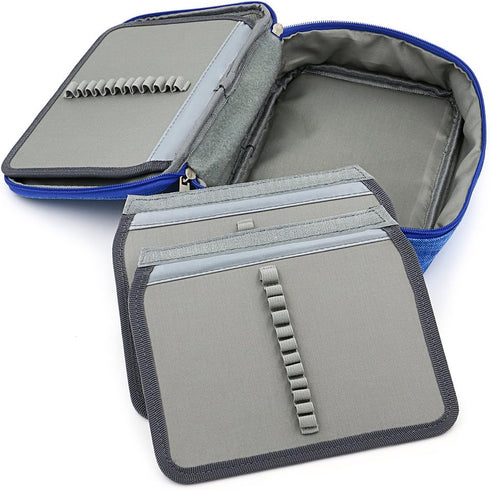 BTSKY® High Capacity Zipper Pens Pencil Case- Multi-Functional Stationery Pencil Pouch 72 Slots Colored Pencil Case Portable Pencil Bags With 2 Re...