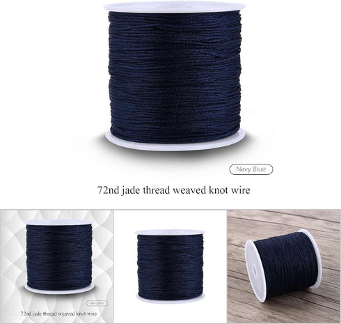 Nylon Beading String Knotting Cord, 100M x 0.8mm Mult-use Nylon Thread Knotting Cord Rattail Trim for DIY Jewellery Chinese Knot Making Window Bli...